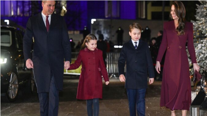 Der Prinz und die Prinzessin von Wales mit ihren älteren Kindern. Quelle: Getty Images