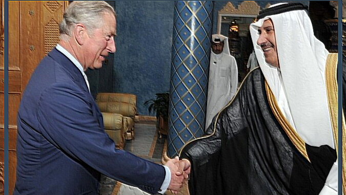 Prinz Charles und der Scheich Hamad bin Jassim Al Thani. Quelle: focus.com