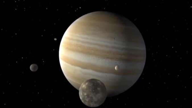 Jupiters Trabanten. Quelle: Screenshot YouTube