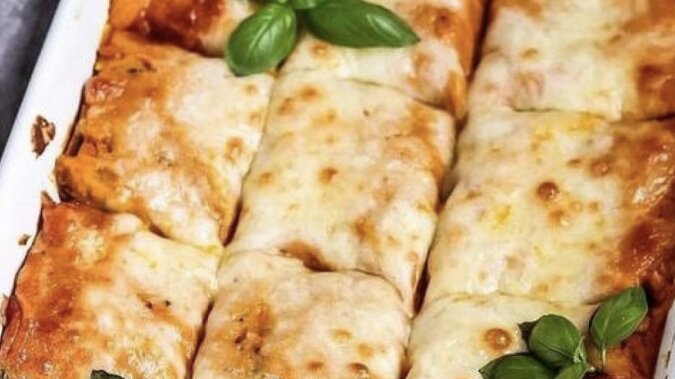 Lasagne mit Champignons und Kürbis unter einem Schmelzkäse. Quelle: Instagram.сom