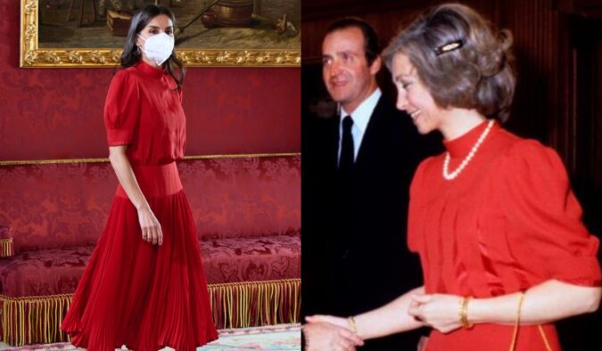Königin Letizia und Königin Sofia in ähnlichen Looks. Quelle: www.hellomagazine.сom