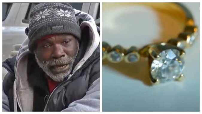 Obdachloser Mann und Ring. Quelle: Screenshot YouTube