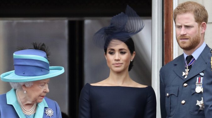 Prinz Harry, Meghan Markle und Königin Elizabeth. Quelle: Getty Images
