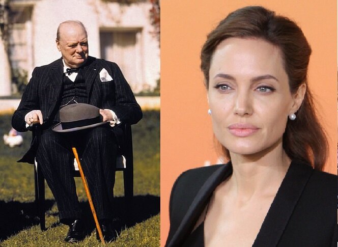 Winston Churchill und Angelina Jolie. Quelle: dailymail.co.uk