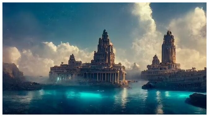 Die Insel Atlantis. Quelle: Shutterstock/Terablete