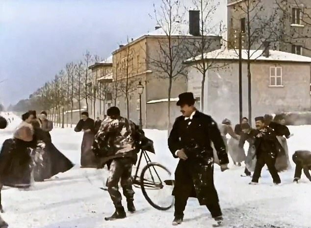 "Retro-Wettbewerb": Wie eines der ersten Videos, das im Winter 1896 gedreht wurde, nach der Kolorierung aussieht