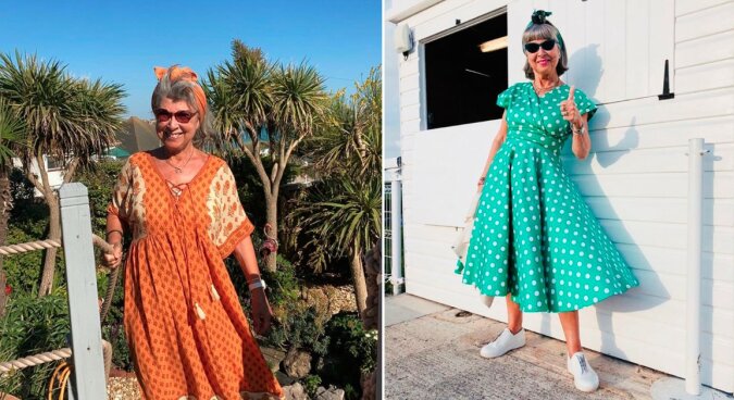 Eine 70-jährige ältere Dame aus England lernte, sich besser als junge Frauen zu kleiden