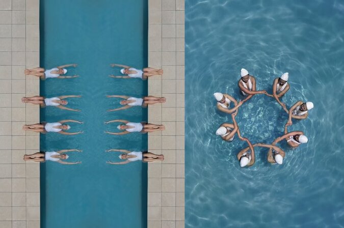 Bilder von Synchronschwimmerinnen. Quelle: dailymail.co.uk