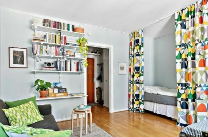 Wie eine 2-Zimmer-Wohnung in Stockholm mit einer Fläche von nur 24 qm aussieht