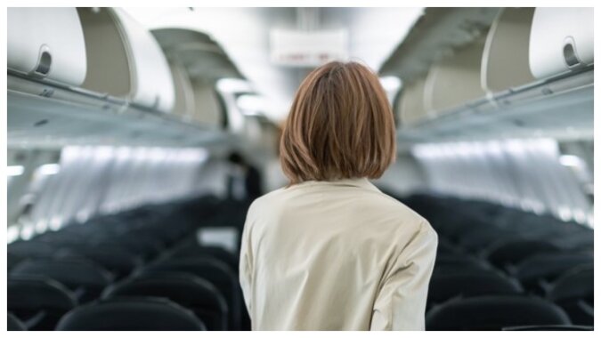 Die Frau im Flugzeug. Quelle: Getty Images