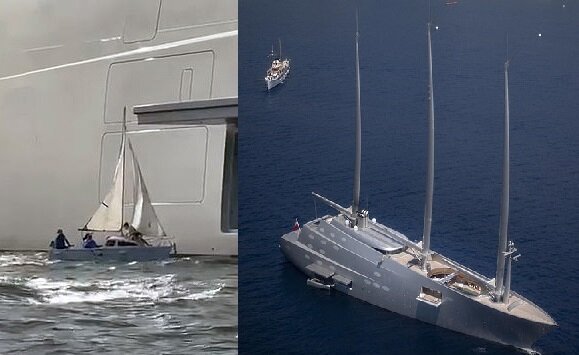 6-Meter-Boot und Megaschiff. Quelle: dailymail.co.uk