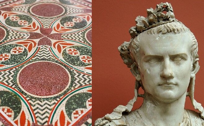 Kaiser Caligulas Mosaik. Quelle: dailymail.co.uk