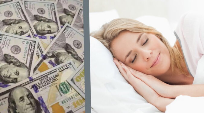 Eine schlafende Frau und Geld. Quelle: wi-fi.com