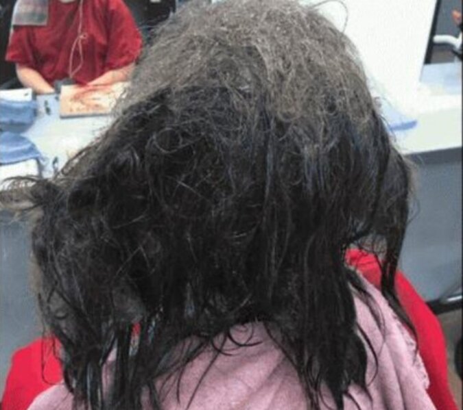 Ein Mädchen kam in den Salon mit einem "Nest" auf dem Kopf. Stilisten verbrachten 13 Stunden damit, über ihre Verwandlung zu streiten