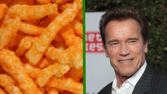 Arnold Schwarzenegger und Chips. Quelle: pinterest
