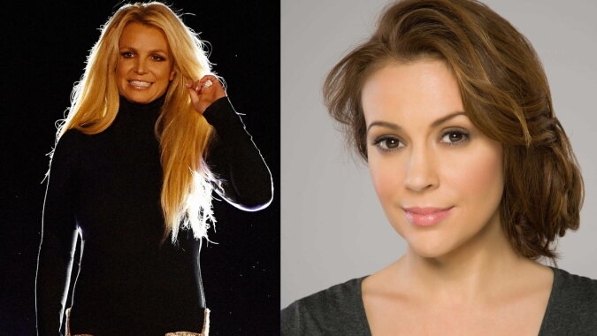 Britney Spears und Alyssa Milano. Quelle: focus.com