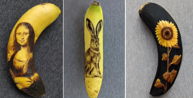 Bilder auf Bananen. Quelle: dailymail.co.uk