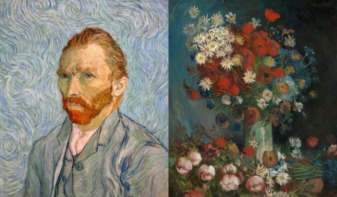 Van Goghs verstecktes Werk in "Stillleben mit Wiesenblumen und Rosen". Quelle: allpozitive.com