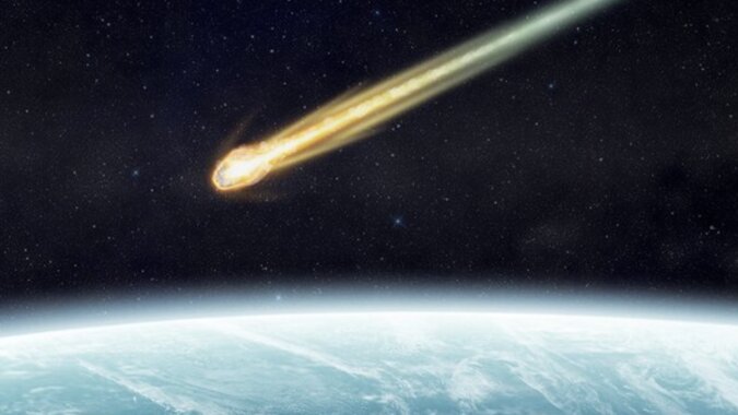 Ein Meteorit fliegt auf die Erde.  Quelle: Screenshot YouTube