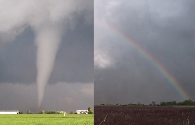 Tornado und Regenbogen. Quelle: dailymail.co.uk