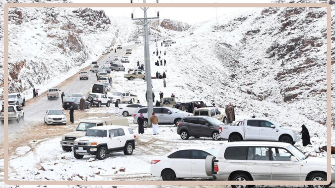 Schnee in Saudi-Arabien. Quelle: esquire.com