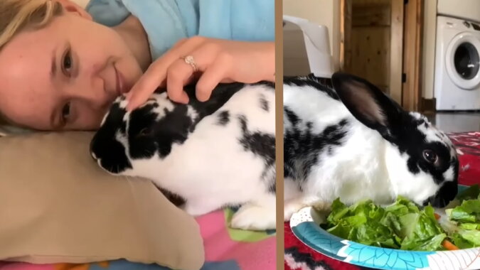 Alicia mit dem Kaninchen. Quelle: Screenshot YouTube