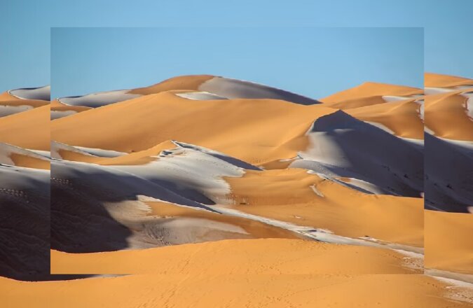Schnee in Sahara. Quelle: dailymail.co.uk