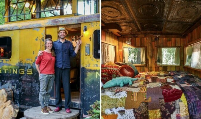Trautes Heim: man verwandelte einen alten Eisenbahnwagen aus der Zeit des zweiten Weltkrieges in ein stylisches Zuhause