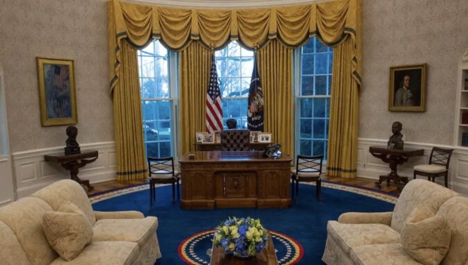 Eine Kopie des Oval Office von Präsident Biden.Quelle: www. focus.сom